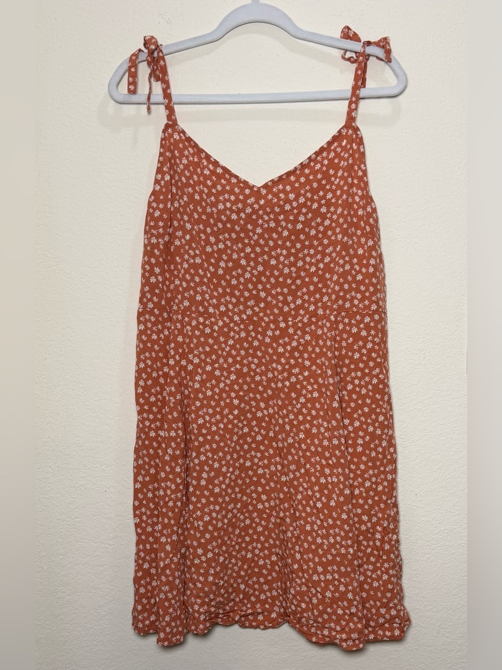 Gap Orange Floral Tie Strap Dress XL Cottagecore